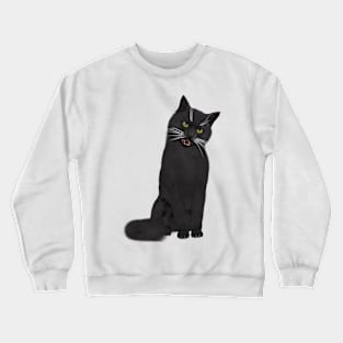 Adorable Siberian Black cat Crewneck Sweatshirt